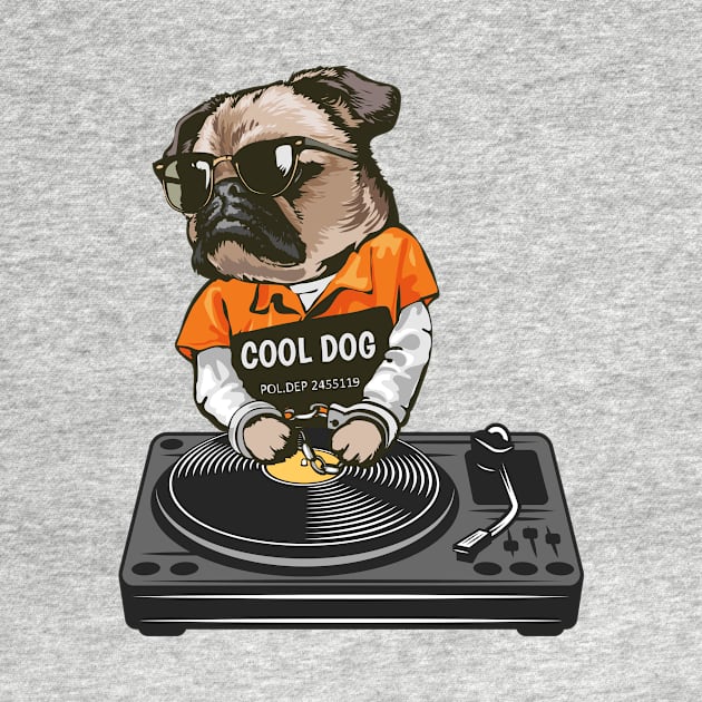 dj prisoner pug dog by Fresh aus